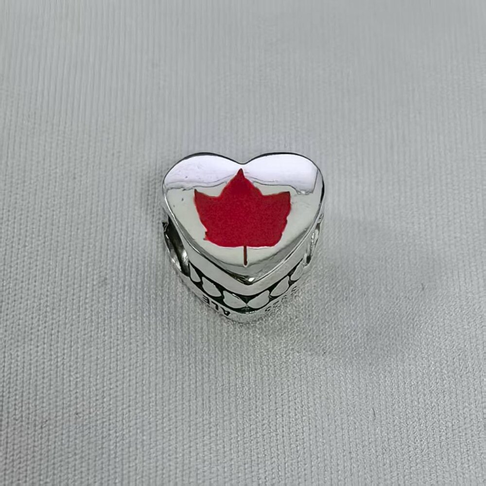Pandora Vermont Maple Leaf Heart Charm, S925 Silver Jewelry
